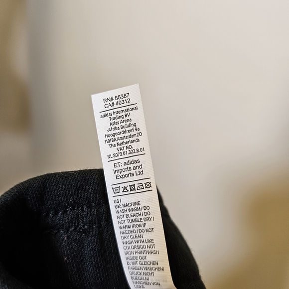 Adidas black with white stripes cotton knit capri sweatpants size S US - Picture 4 of 6